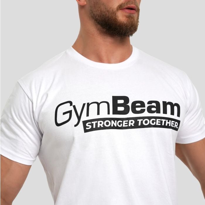 Tricou Stronger Together White - GymBeam L