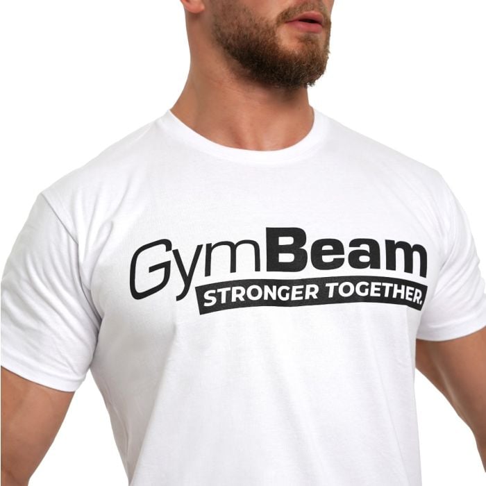 Tricou Stronger Together White - GymBeam L