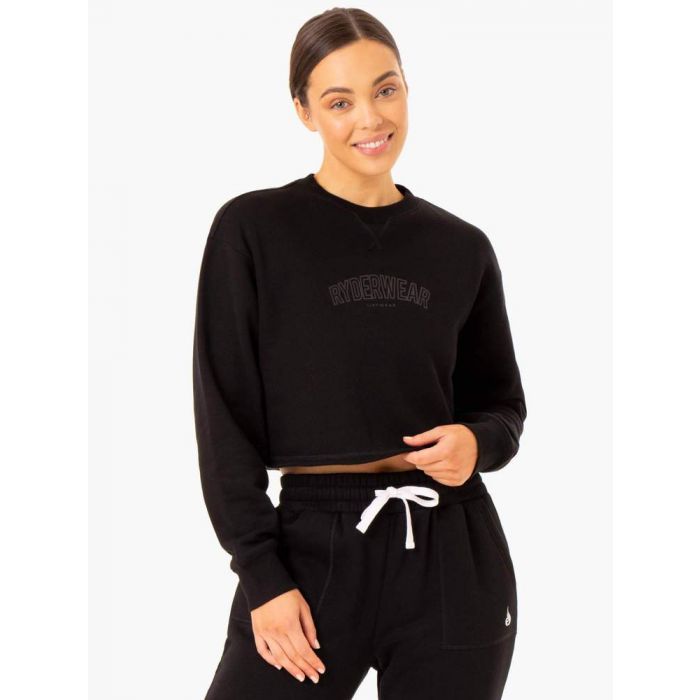 Women's Sweater Ultimate Fleece Black - Ryderwear