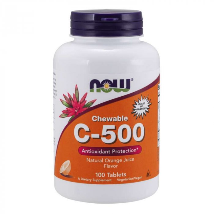 Vitamin C 500 mg comprimate masticabile - NOW Foods