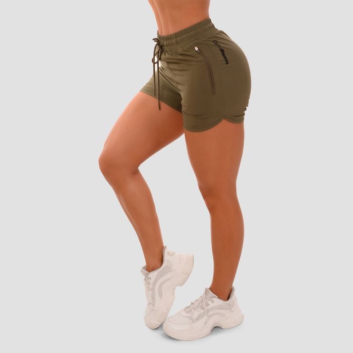 Pantaloni scurți pentru femei TRN Olive - GymBeam