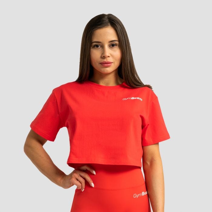 Tricou pentru femei Cropped Limitless Hot Red - GymBeam
