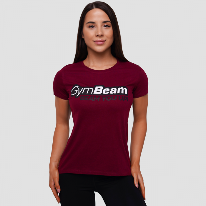Tricou pentru femei Beam Burgundy - GymBeam S