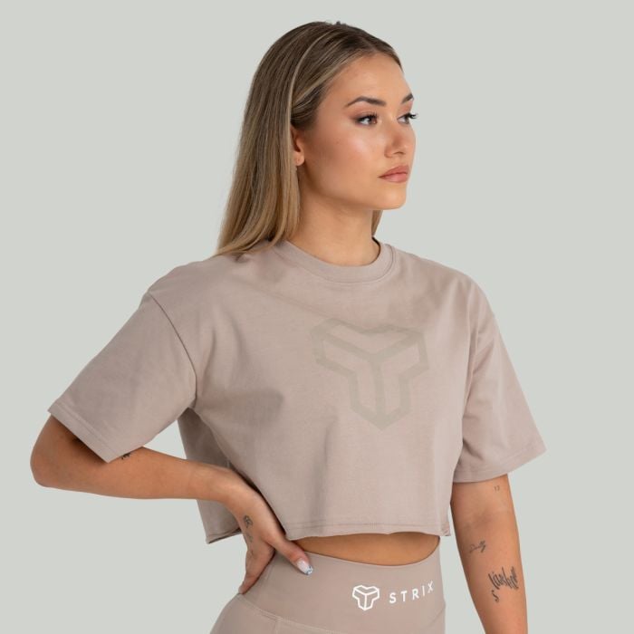 Tricou pentru femei CropTop Taupe - STRIX XL