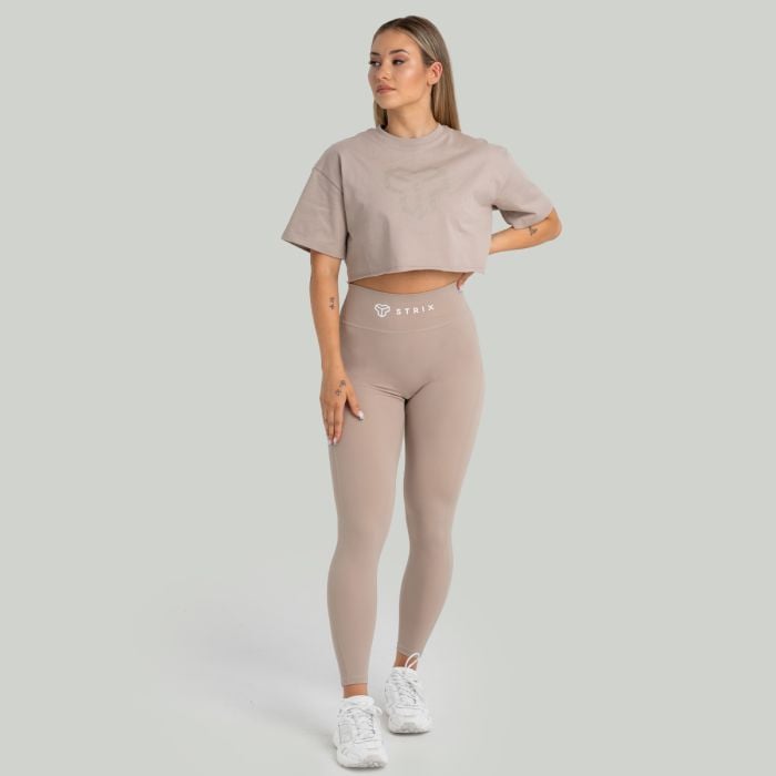 Tricou pentru femei CropTop Taupe - STRIX XL