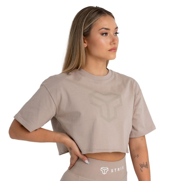 Tricou pentru femei CropTop Taupe - STRIX XL