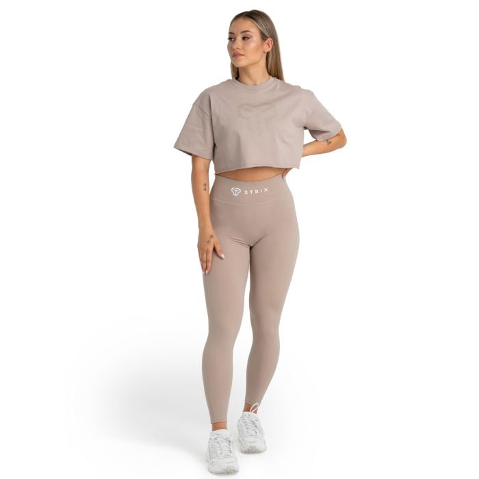 Tricou pentru femei CropTop Taupe - STRIX XL