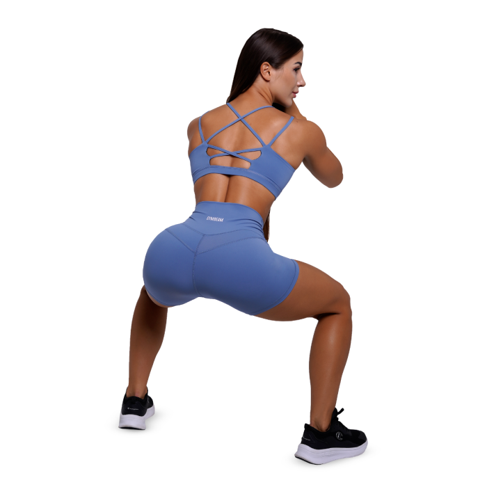 Pantaloni scurți pentru femei FIT Steel Blue - GymBeam S