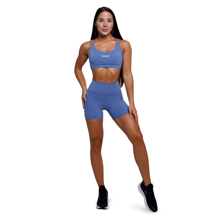 Pantaloni scurți pentru femei FIT Steel Blue - GymBeam S