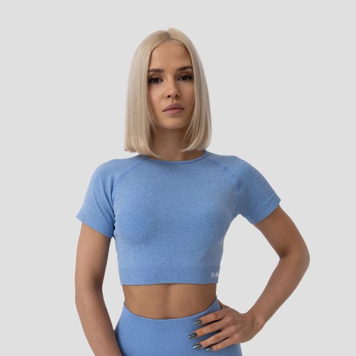 Tricou pentru femei FLO Crop Top Blue - GymBeam