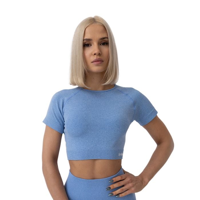 Tricou pentru femei FLO Crop Top Blue - GymBeam XL