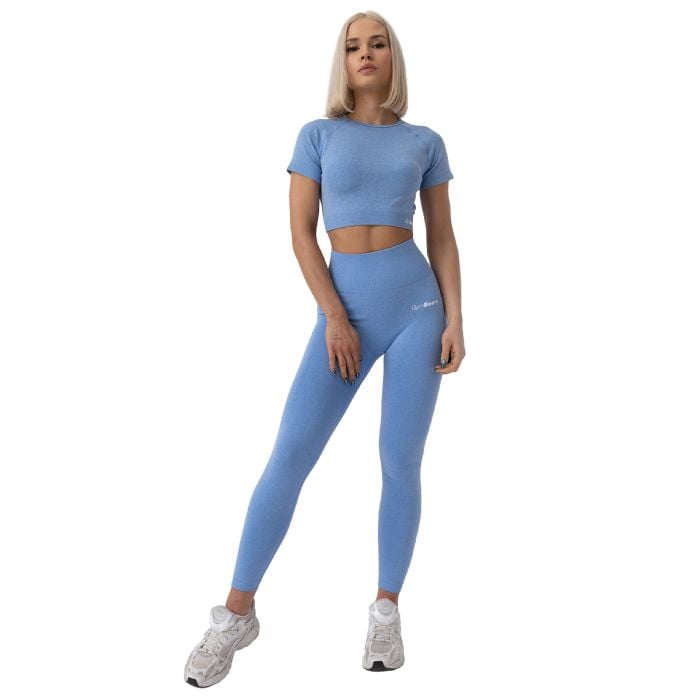 Tricou pentru femei FLO Crop Top Blue - GymBeam XL