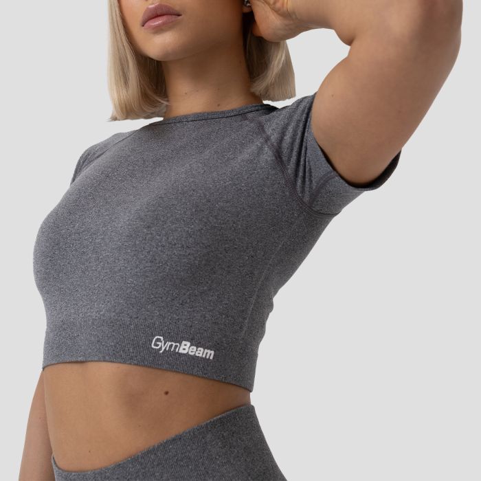 Tricou pentru femei FLO Crop Top Grey - GymBeam L