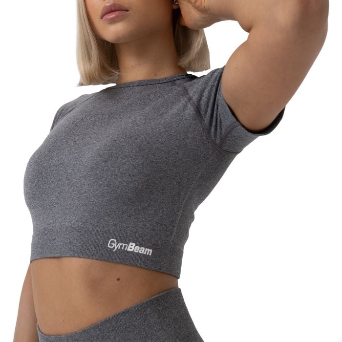 Tricou pentru femei FLO Crop Top Grey - GymBeam L