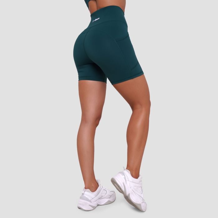 Pantaloni scurți pentru femei Ignite Dark Green - GymBeam S
