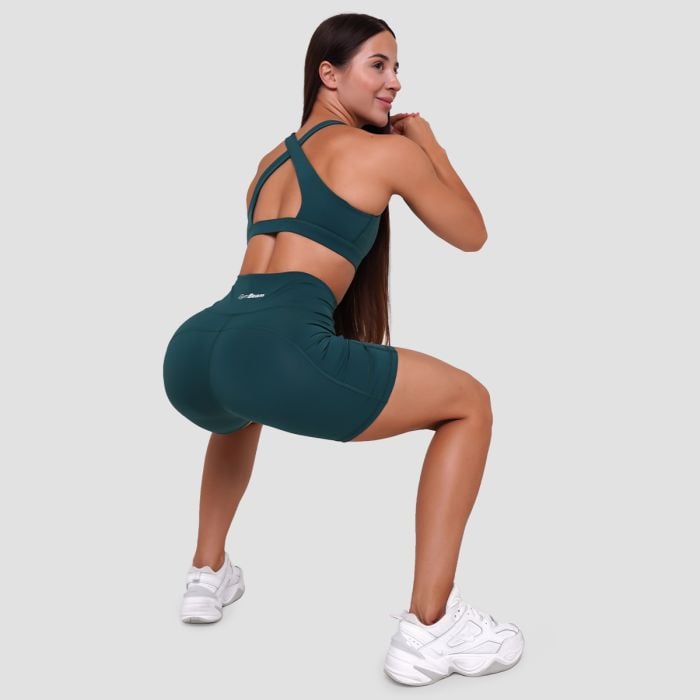 Pantaloni scurți pentru femei Ignite Dark Green - GymBeam S