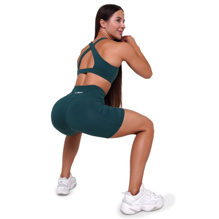 Pantaloni scurți pentru femei Ignite Dark Green - GymBeam S