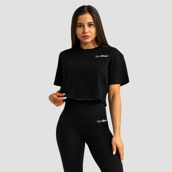 Tricou pentru femei Cropped Limitless Black - GymBeam S