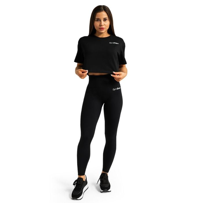 Tricou pentru femei Cropped Limitless Black - GymBeam S