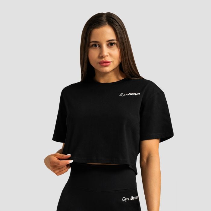 Tricou pentru femei Cropped Limitless Black - GymBeam