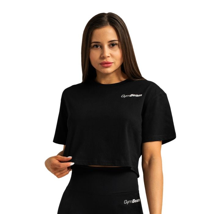 Tricou pentru femei Cropped Limitless Black - GymBeam S