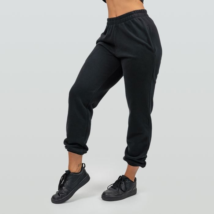 Pantaloni sport pentru femei Oversize Gym Time Black - NEBBIA