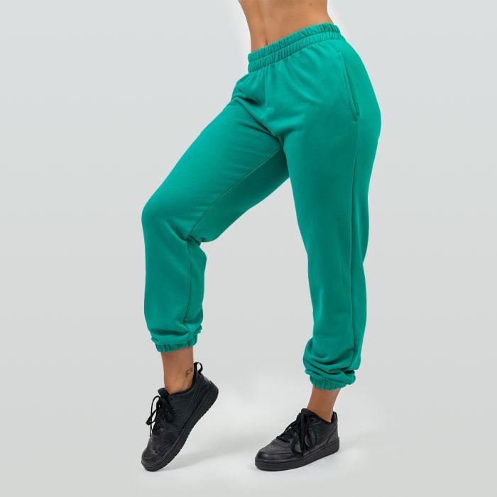 Pantaloni sport pentru femei Oversize Gym Time Green - NEBBIA