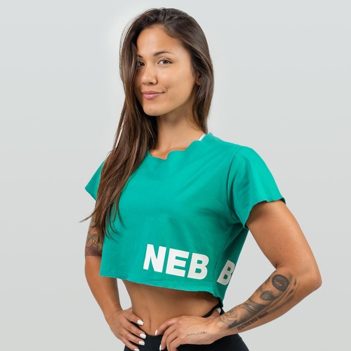 Tricou pentru femei Crop Top Powerhouse Green - NEBBIA