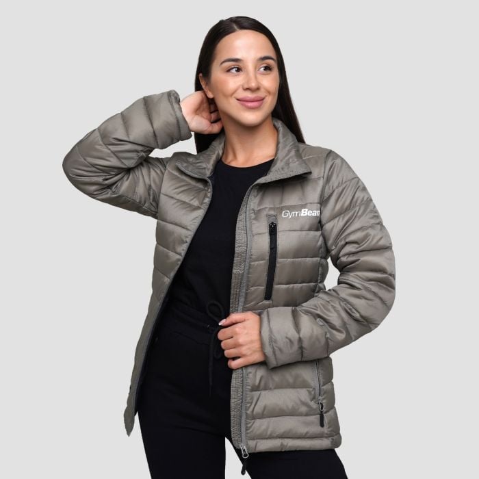 Geacă pentru femei Puffer Vetiver/Black- GymBeam L
