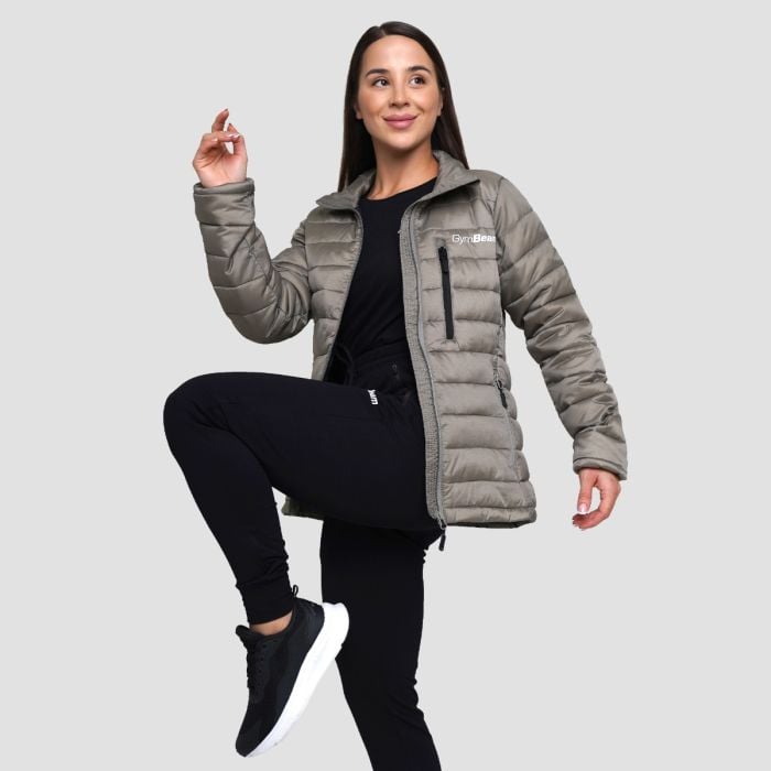 Geacă pentru femei Puffer Vetiver/Black- GymBeam L