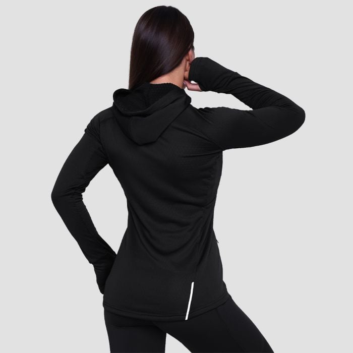 Hanorac de alergare pentru femei 1/2 Zip Pulse Black - GymBeam S