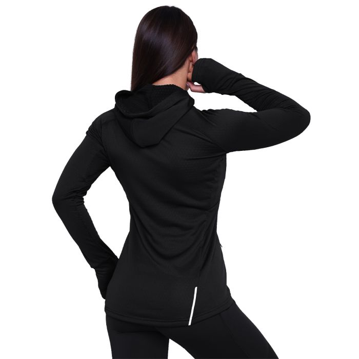 Hanorac de alergare pentru femei 1/2 Zip Pulse Black - GymBeam S