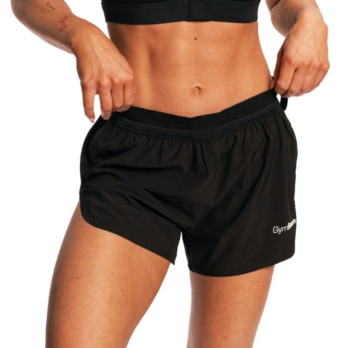 Pantaloni scurți de alergare pentru femei Pulse X Black - GymBeam S