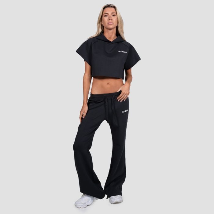 Hanorac pentru femei Relay Cropped Black - GymBeam S
