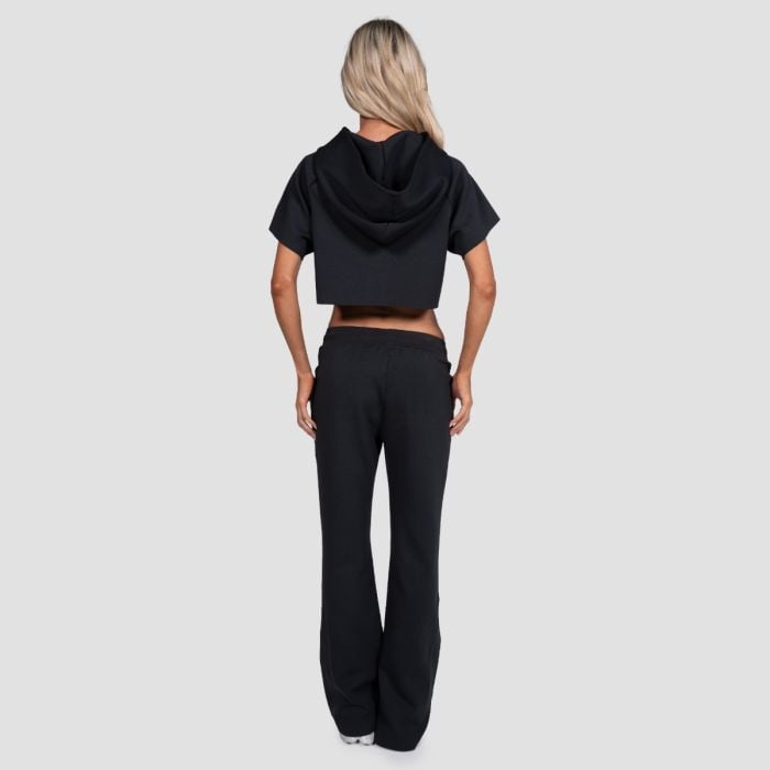 Hanorac pentru femei Relay Cropped Black - GymBeam S