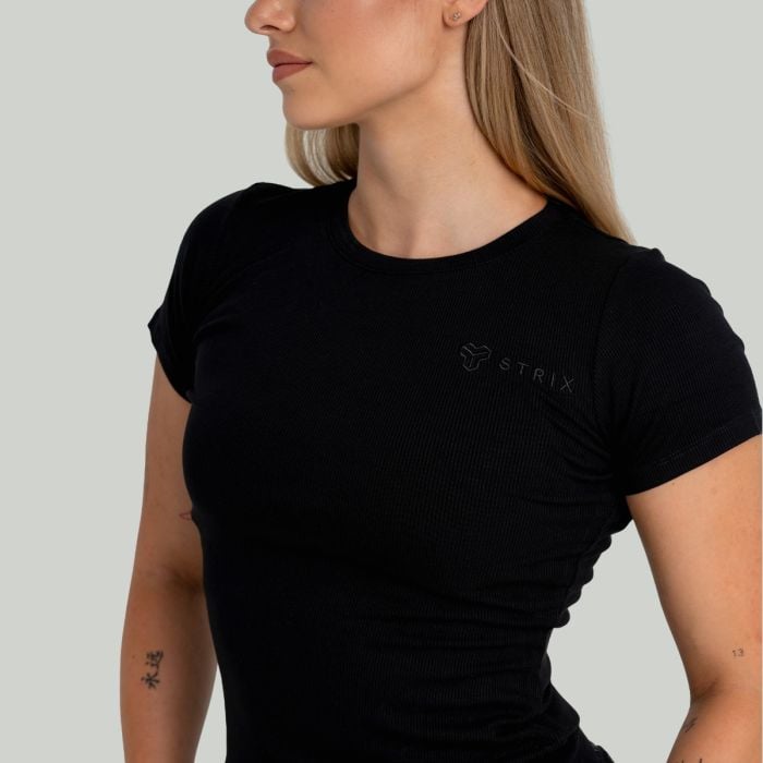 Tricou pentru femei Ribbed Black - STRIX L