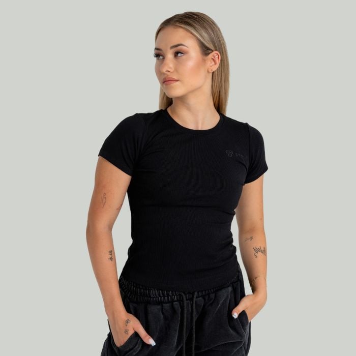 Tricou pentru femei Ribbed Black - STRIX L