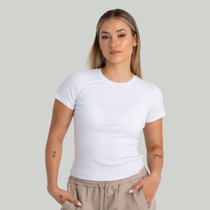 Tricou pentru femei Ribbed White - STRIX M