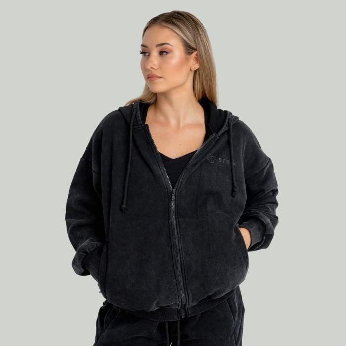Hanorac pentru femei Zip Washed Black - STRIX M