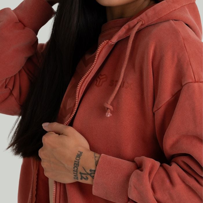 Hanorac pentru femei Zip Washed Terra - STRIX L