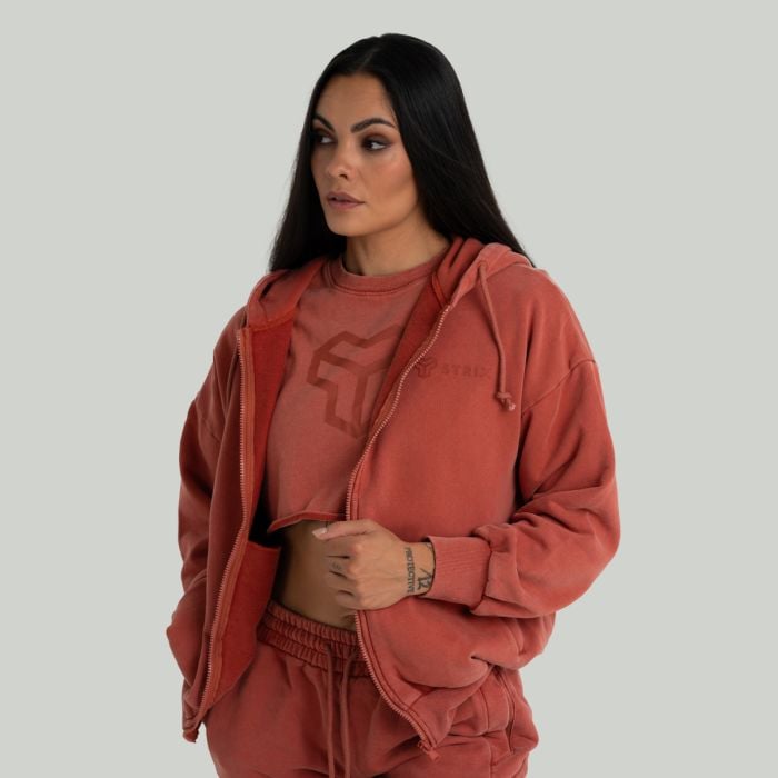Hanorac pentru femei Zip Washed Terra - STRIX L