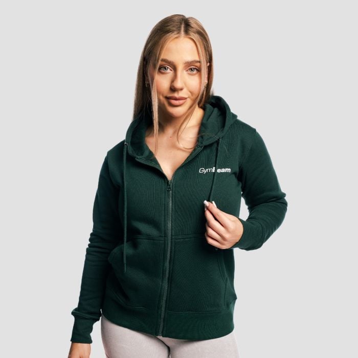 Hanorac pentru femei Zipper Hoodie Pine - GymBeam L