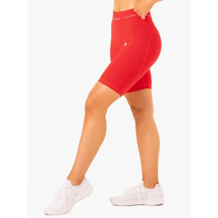 Pantaloni scurți biker cu talie înaltă pentru femei Red - Ryderwear XL