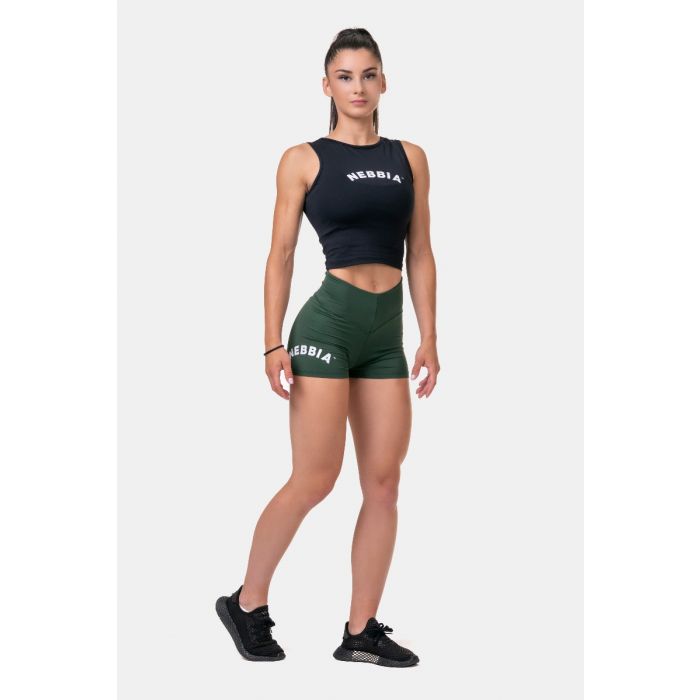 Pantaloni scurți pentru femei Classic Hero High Waist Green - NEBBIA XS