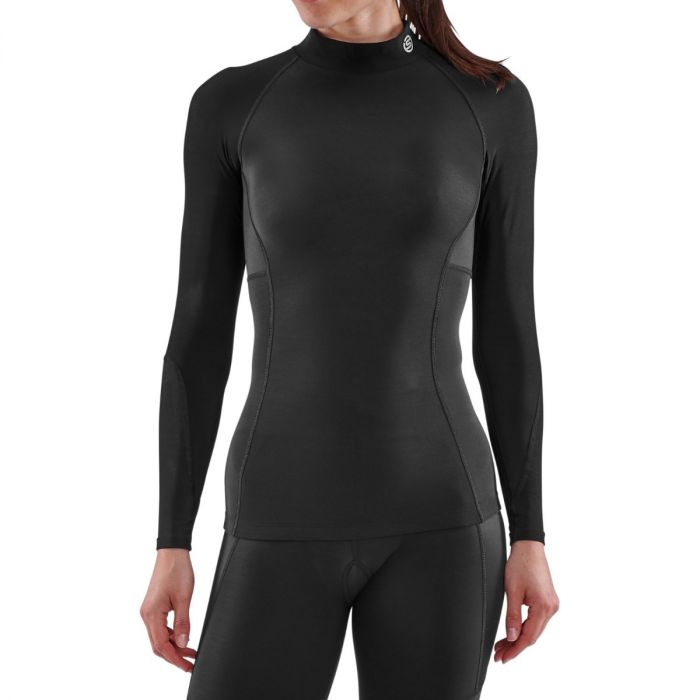 Tricou de compresie pentru femei Series-3 Thermal Long Sleeve Top Black - SKINS