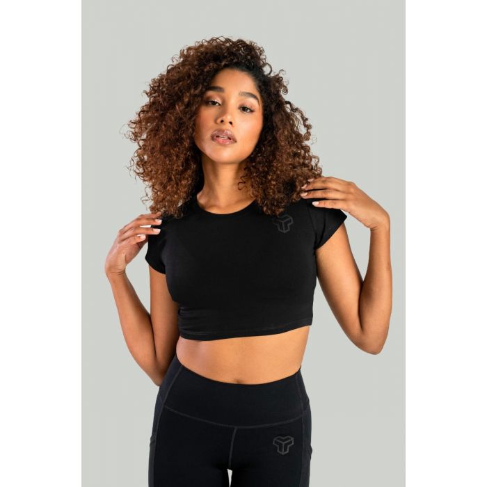 Tricou pentru femei Essential Crop Top Black - STRIX L
