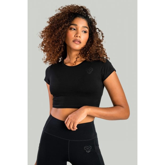Tricou pentru femei Essential Crop Top Black - STRIX L