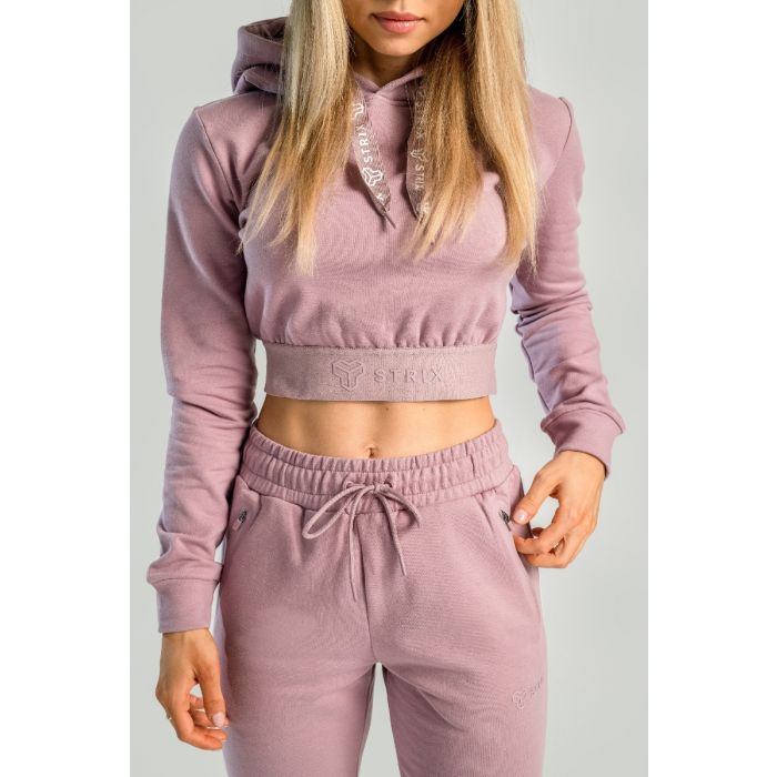 Hanorac pentru femei Essential Cropped Hoodie Mauve - STRIX L