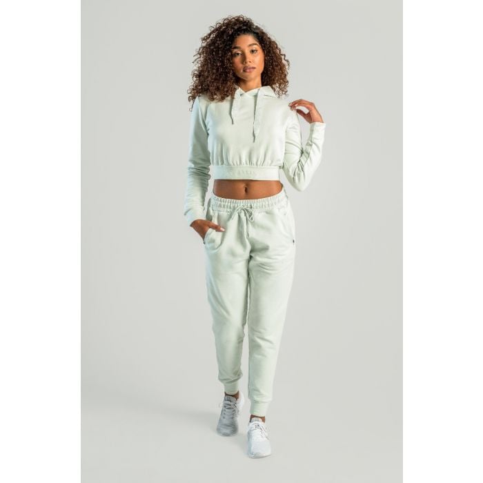 Hanorac pentru femei Essential Cropped Hoodie Moon Grey - STRIX S