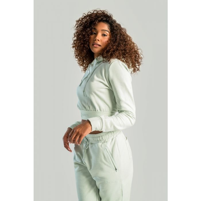 Hanorac pentru femei Essential Cropped Hoodie Moon Grey - STRIX S